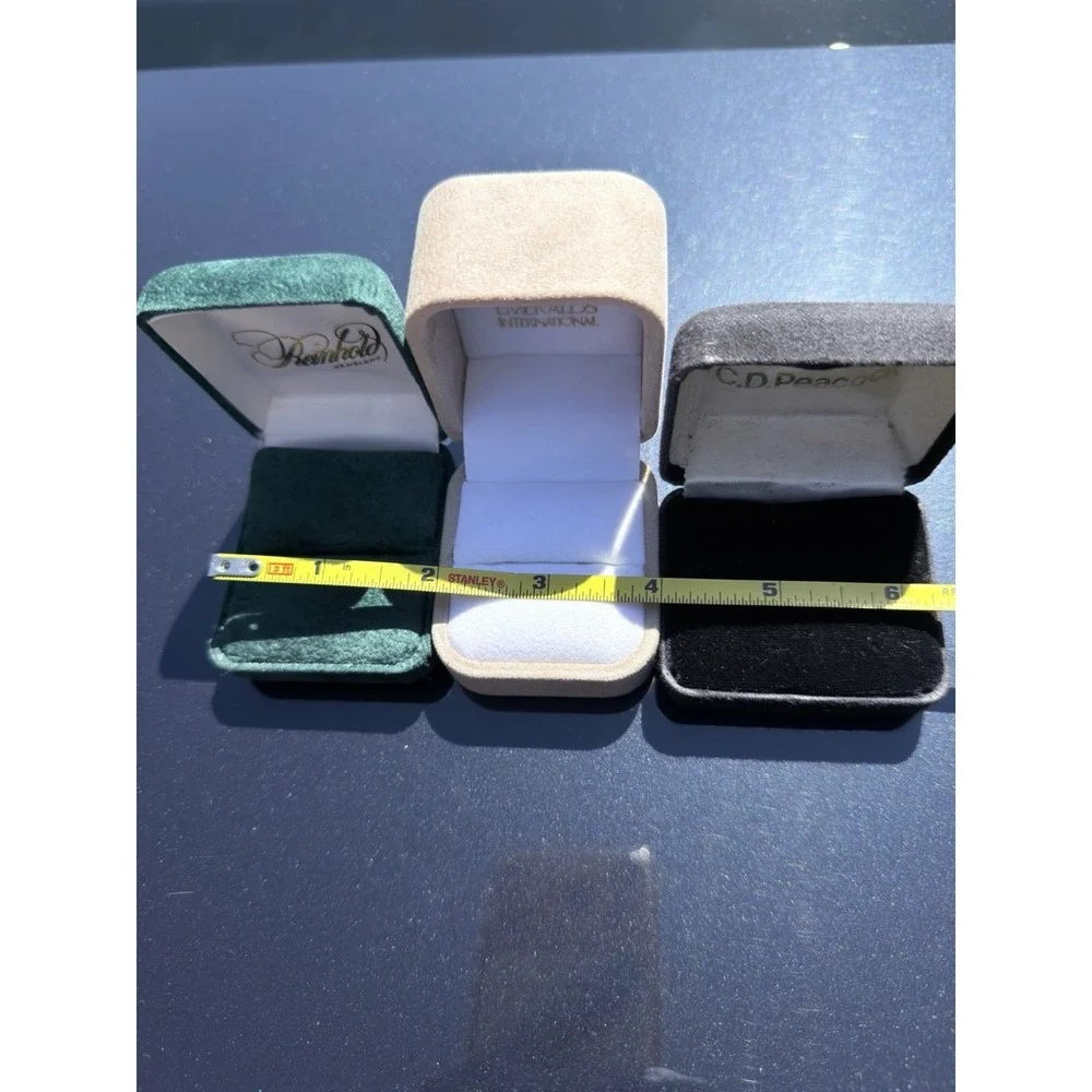 Vintage Jewelry Ring Boxes Lot of 3 Peinado C.D. Peacock Colombian Emeralds